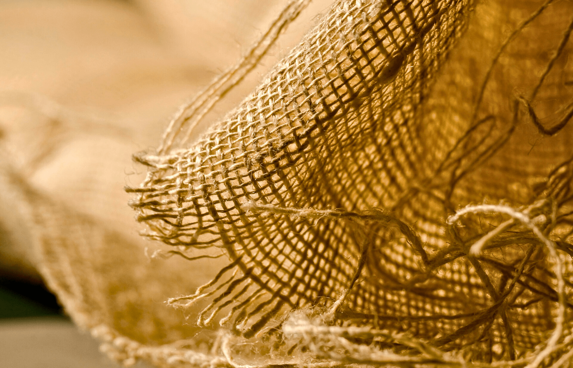 Brown Hessian and jute material.