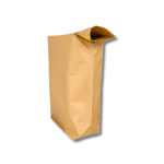 Heavy-duty valve block bottom paper sack for industrial packaging.