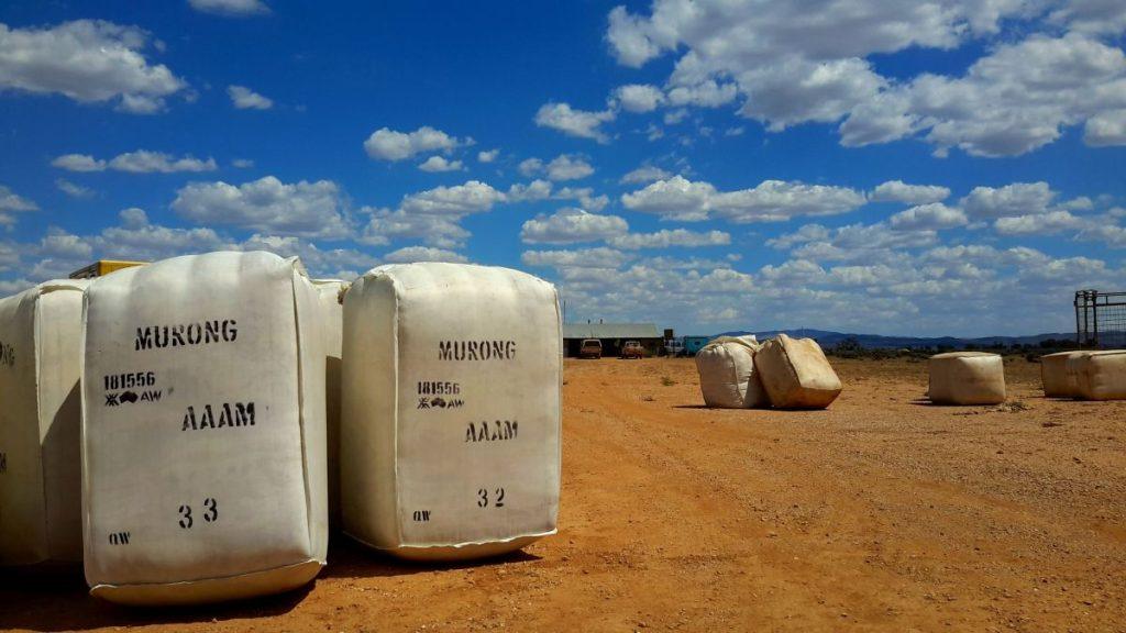 AWEX-approved woolpacks holding wool bale for transport.