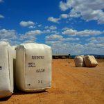 AWEX-approved woolpacks holding wool bale for transport.