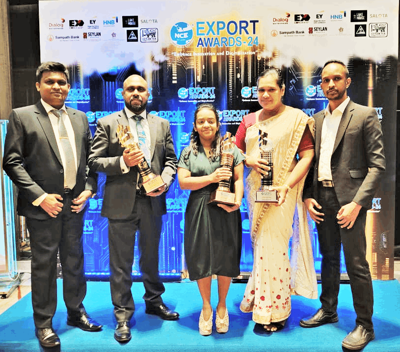 Plastipak Lankan wins and shows off trophies at Sri lankan Awards.